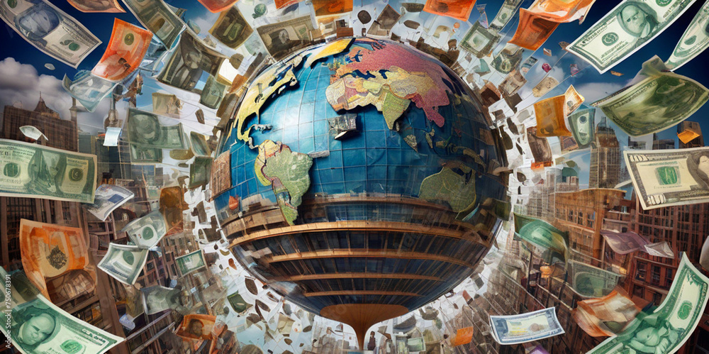 World Economics is the essence of global commerce and finance in a visually striking. Crystal globe on many currency, World bank, Economic inflation conditions where tend to increase continuously. World Economics is the essence of global commerce and finance in a visually striking. Crystal globe on many currency, World bank, Economic inflation conditions where tend to increase continuously.