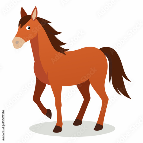 Horse colt filly mare stallion bronco foal gelding mustang nag plug pony steed animal pet vector illustration draw cartoon pretty cute