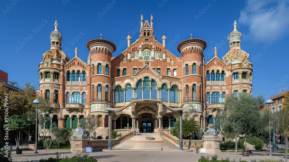 Hospital de la Santa Creu i de Sant Pau, the art nouveau former hospital of Barcelona, Barcelona, Catalonia, Spain, Europe
