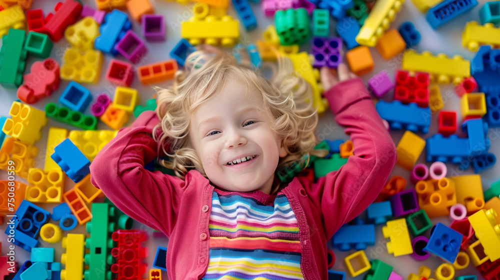 A little kid absorbed in a world of fun and creativity A little kid absorbed in a world of fun and creativity