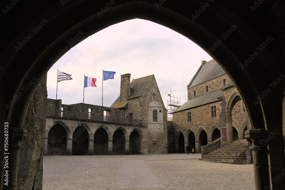 Medieval castle of Vitre in Bretagne, France, Europe