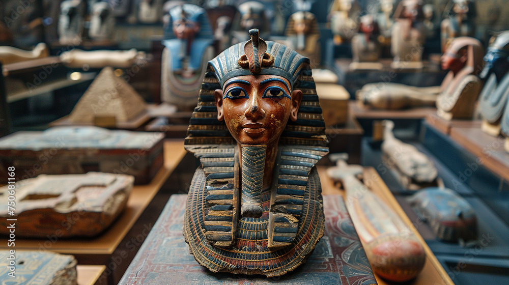 AI curating virtual museums with artifacts from across Egypt - obrazy, fototapety, plakaty 