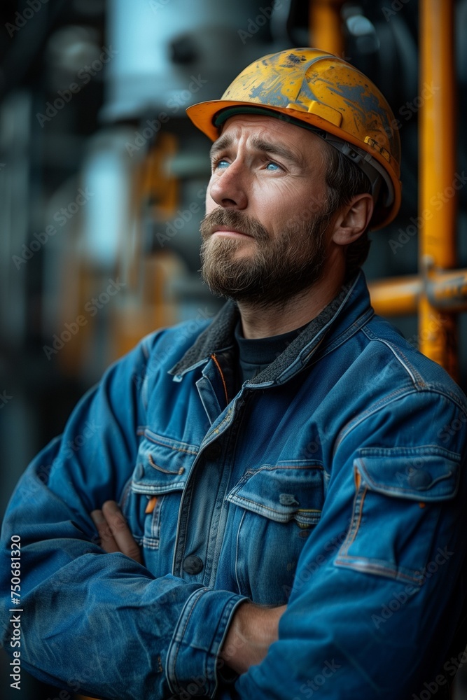 Expressive Worker in Disbelief Glances Sideways Expressive Worker in Disbelief Glances Sideways