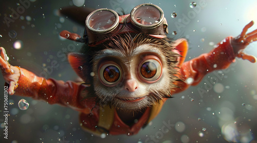 Design a 3D animated character with intricate details and realistic movements photo