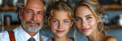 Portrait Caucasian Happy Family Smiling, Background HD For Designer