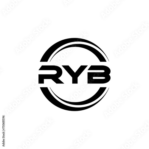 RYB letter logo design with white background in illustrator, vector logo modern alphabet font overlap style. calligraphy designs for logo, Poster, Invitation, etc.