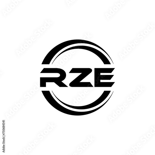 RZE letter logo design with white background in illustrator, vector logo modern alphabet font overlap style. calligraphy designs for logo, Poster, Invitation, etc. photo