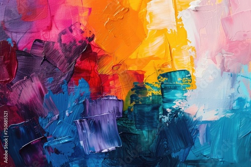 Abstract painting art Modern impressionism technique. Wall poster print template