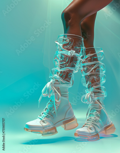 pair of stylish trendy boots,ai