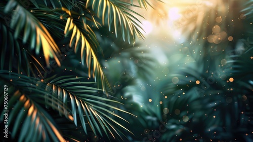 Summer tropical background, particles, advertising banner   © YamunaART