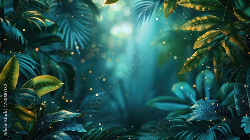 Summer tropical background  particles  advertising banner  