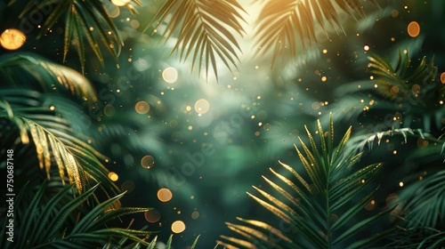 Summer tropical background, particles, advertising banner  