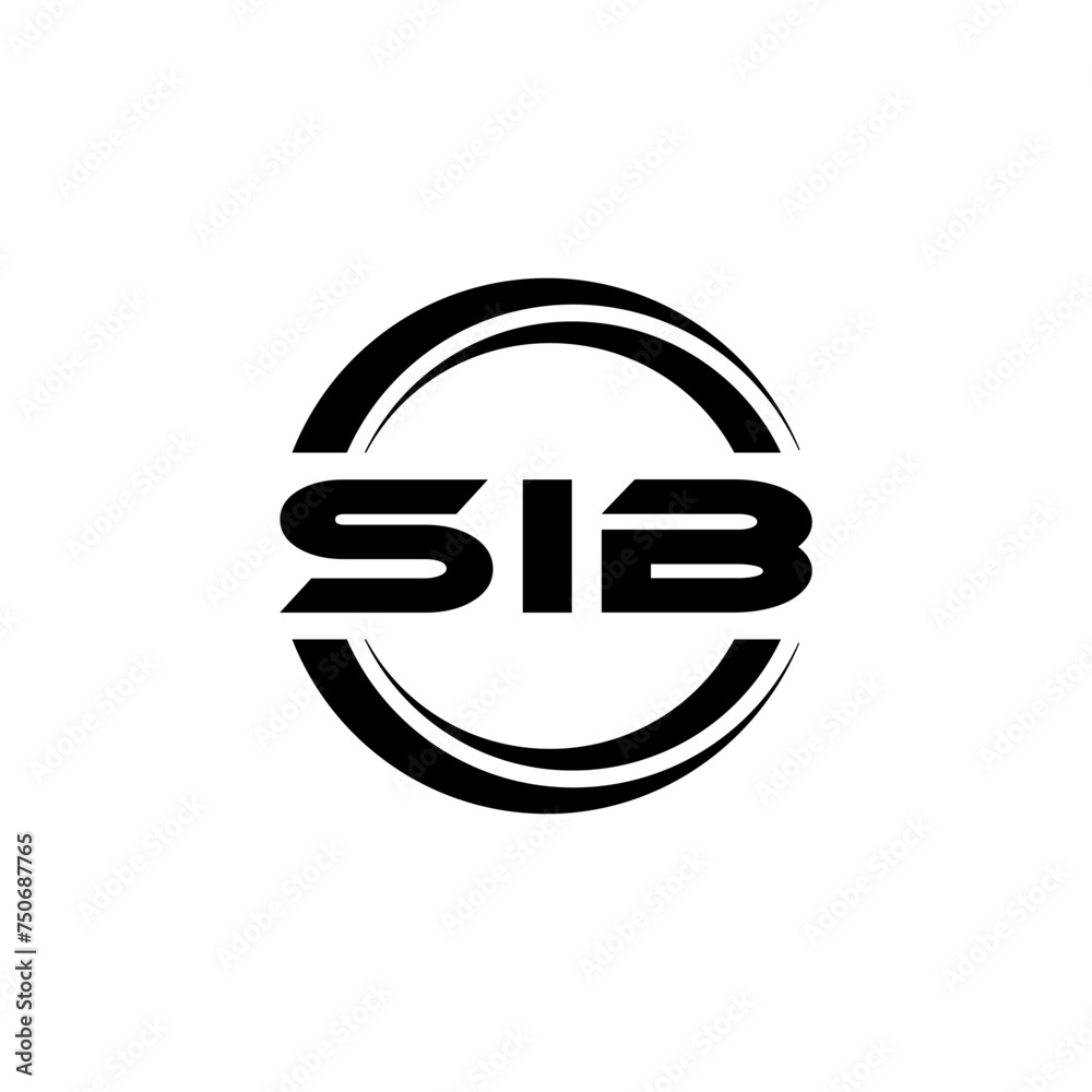 SIB letter logo design with white background in illustrator, vector logo modern alphabet font overlap style. calligraphy designs for logo, Poster, Invitation, etc.