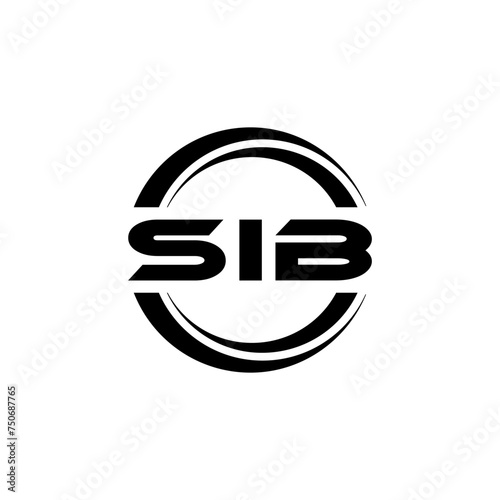 SIB letter logo design with white background in illustrator, vector logo modern alphabet font overlap style. calligraphy designs for logo, Poster, Invitation, etc.