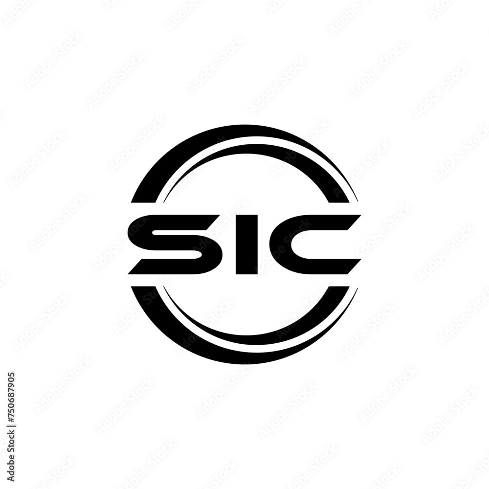 SIC letter logo design with white background in illustrator, vector logo modern alphabet font overlap style. calligraphy designs for logo, Poster, Invitation, etc.