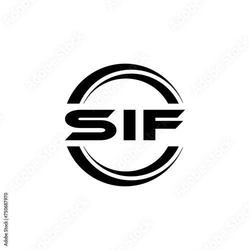 SIF letter logo design with white background in illustrator, vector logo modern alphabet font overlap style. calligraphy designs for logo, Poster, Invitation, etc. photo