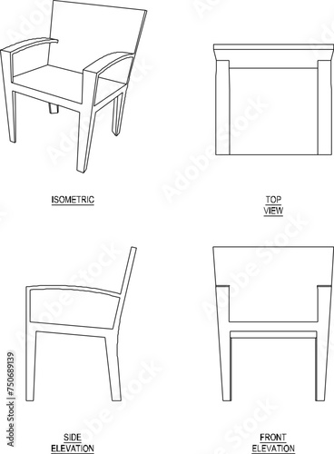 Vector sketch illustration design drawing of a relaxing armchair with traditional ethnic classic backrest