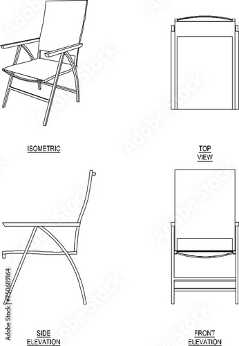 Vector sketch illustration design drawing of a relaxing armchair with a backrest 