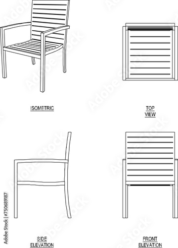 Vector sketch illustration design drawing of a relaxing armchair with a backrest