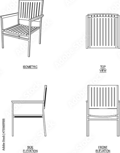 Vector sketch illustration design drawing of a relaxing armchair with a backrest