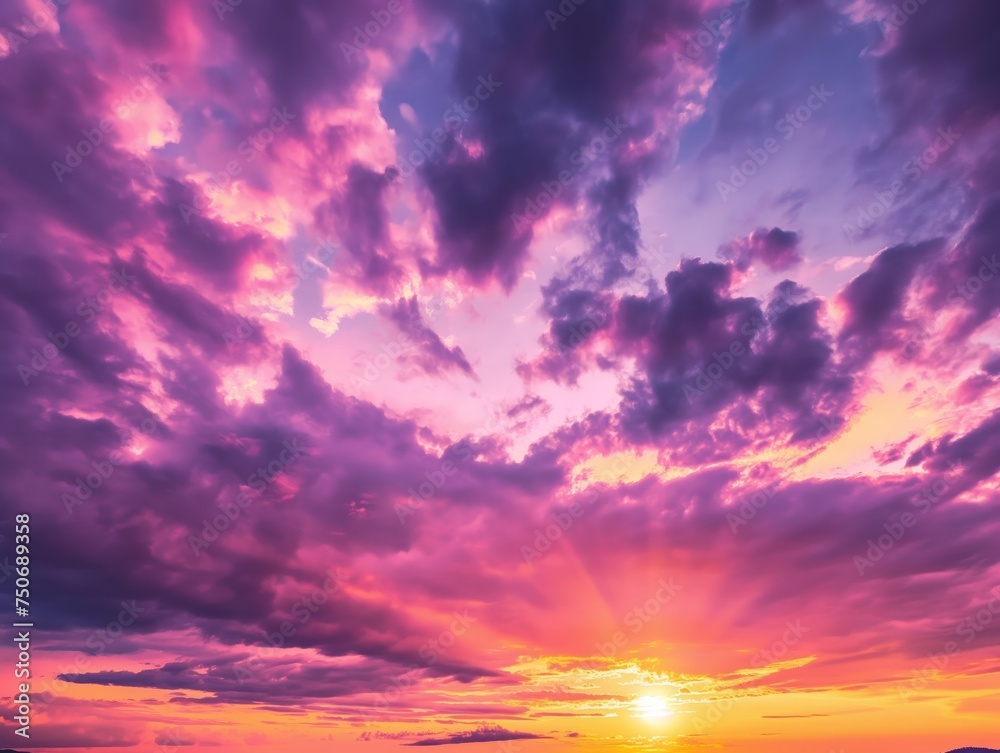 Time-lapse view of a stunning sunset over rolling hills, casting a pink hue across the sky