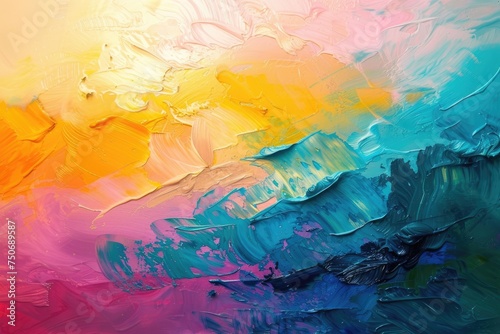 Abstract painting art Modern impressionism technique. Wall poster print template