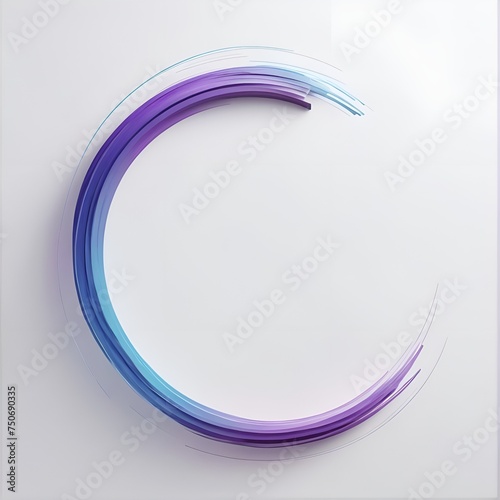 An empty circle of blue purple beautiful lines. on a white background. the text space