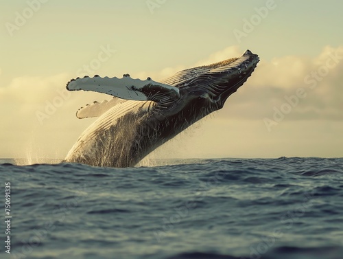 A Majestic Humpback Whale Breaching © cherezoff