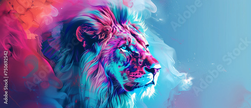 Psychedelic Lion Digital Art