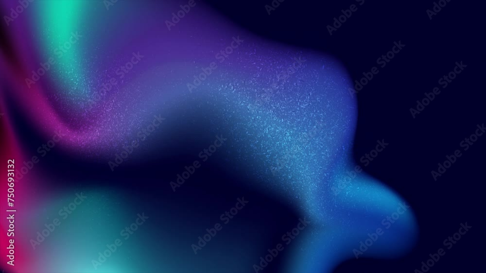 Abstract blue and purple liquid wavy shapes futuristic grainy background. Seamless looping glowing retro waves grunge motion design. Video animation Ultra HD 4K 3840x2160