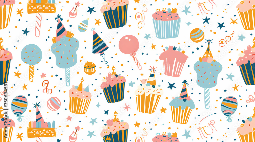 Balloon background with birthday cake Balloon background with birthday cake