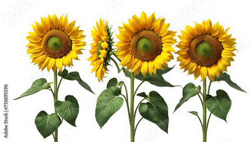 sunflowers on a white background