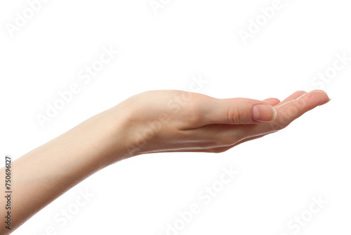Female hand on a white background photo
