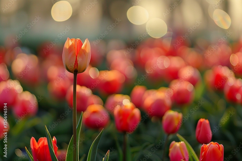 Obraz premium Lone Tulip Standing Above the Rest