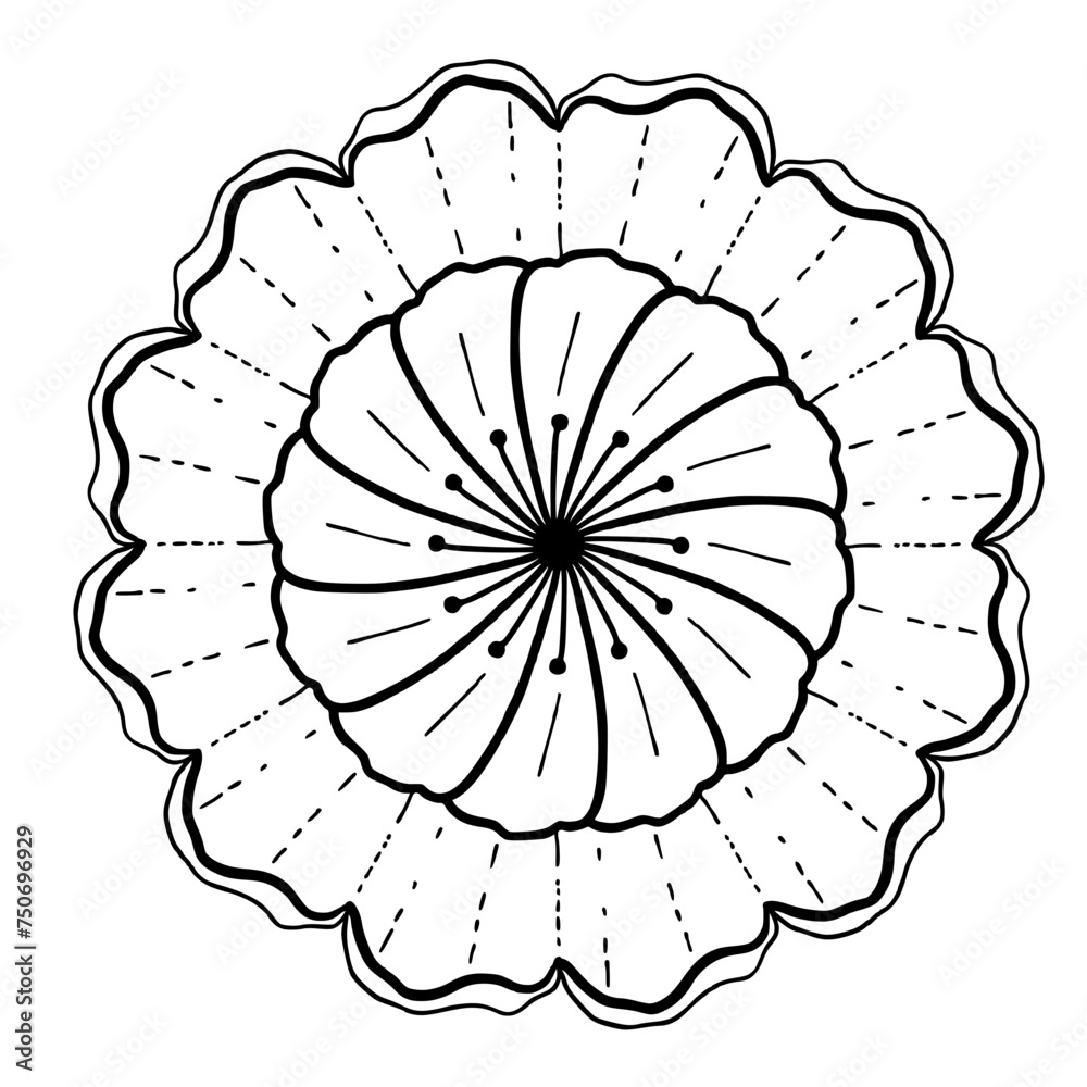 flower ornament coloring page