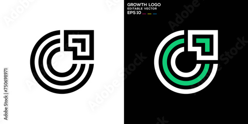 Vector template of growth logo, arrow, up, success, EPS 10 photo