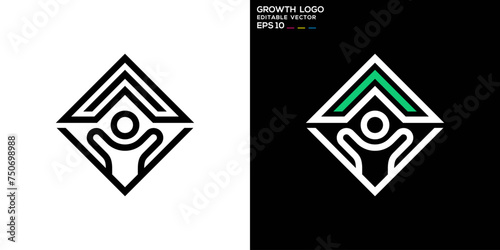 Vector template of growth logo, arrow, up, success, EPS 10