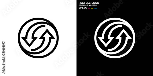 Vector template of recycle logo, arrow, rotate, growth, EPS 10