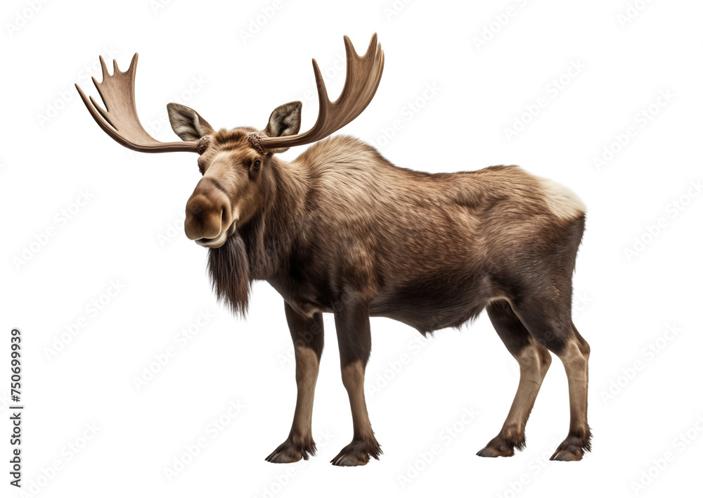 A moose deer isolated on a transparent or white background. PNG. sitting or walking moose. A moose deer isolated on a transparent or white background. PNG. sitting or walking moose.