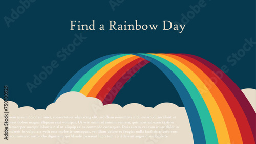 Find a Rainbow Day concept design, vector illustration