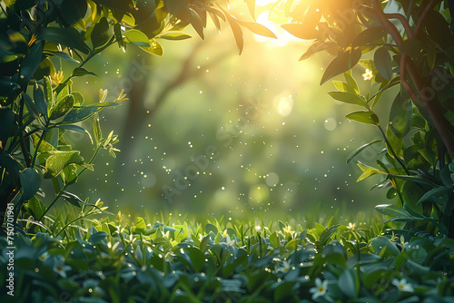 Sunlight Piercing Through the Forest Canopy
