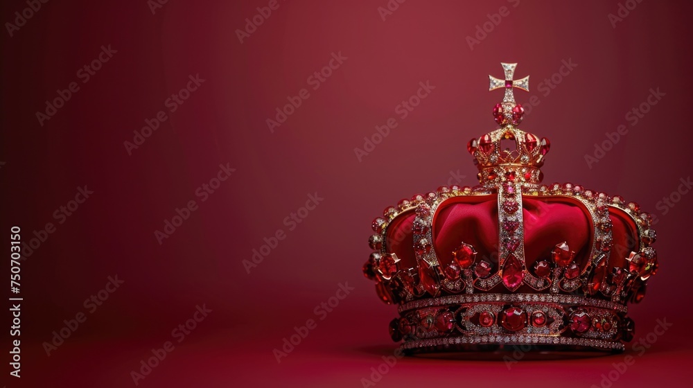 Crown, royal background with a lot of empty copy space 