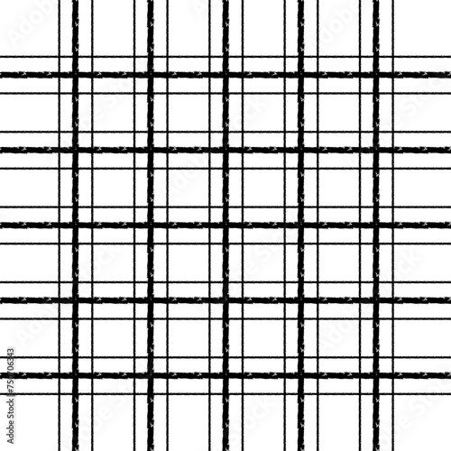 Vector hand drawn grunge checkered pattern. Doodle Plaid geometrical simple texture. Crossing lines. Abstract cute delicate pattern ideal for fabric, textile, wallpaper