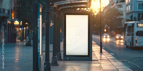 Mockup of blank advertising light box