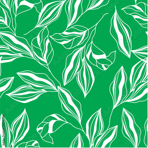 seamless pattern with green leaves