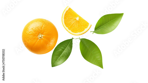 Vibrant Organic Citrus Fruit with Fresh Leaves on transparent background, a Healthy and Juicy Summer Harvest