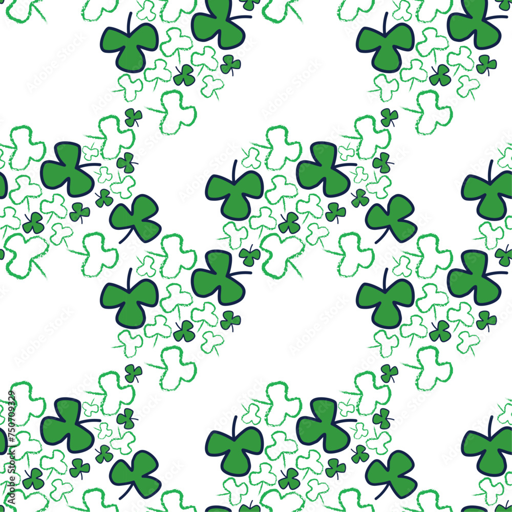 Vector illustration for St. Patrick's Day. pattern Simple fashion clover pattern March 17 Vector illustration for St. Patrick's Day. pattern Simple fashion clover pattern March 17