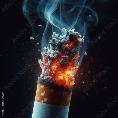  Close-up of a burning cigarette