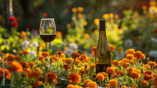 luxurious wine and garden experience in the golden hour light