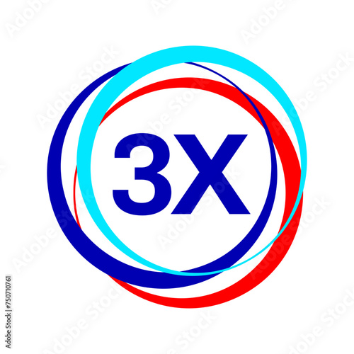 Triple Action, 3x vector icon logo badge